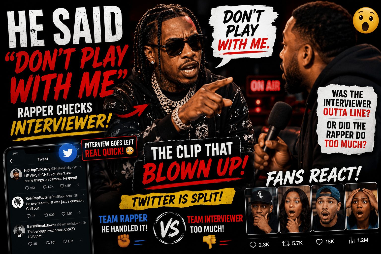 Rapper confronts interviewer during tense interview as viral clip sparks social media reactions and debate